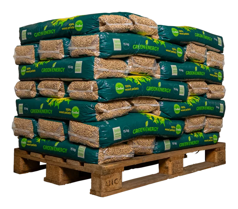 Halve pallet - Green Energy Excellent houtpellets 65 zakken à 15 kg